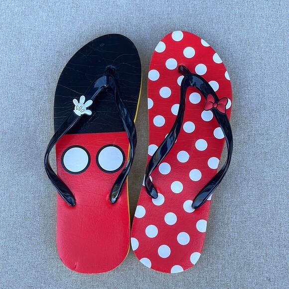 Disney Parks Mickey & Minnie Mouse flip-flops size 7 - Picture 2 of 4
